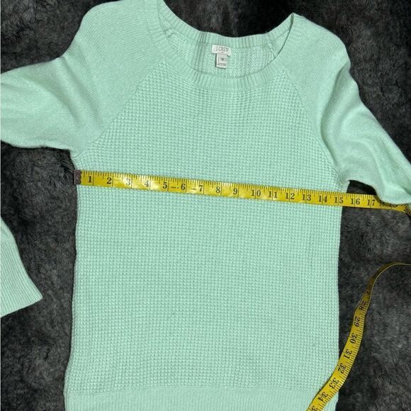 J.Crew Women M Mint Merino Wool Blend Soft Crew Neck Sweater Long Sleeve - Picture 5 of 9